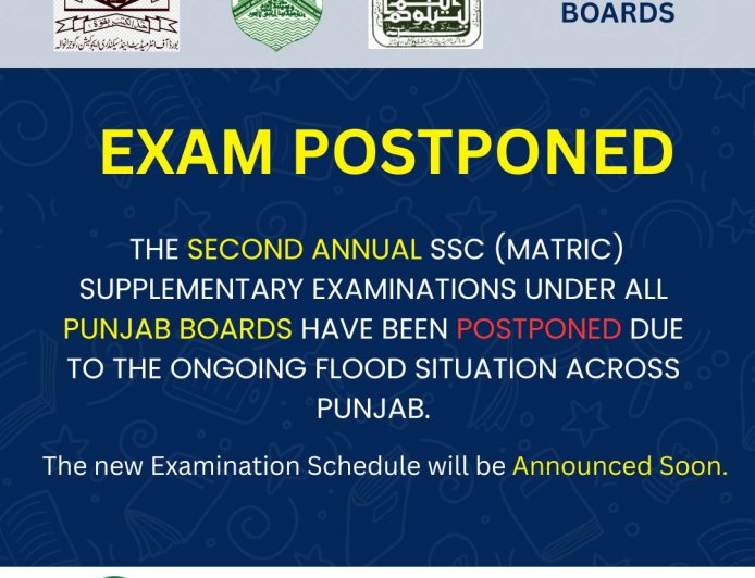 Matric (SSC) Second Annual/Supplementary Examinations 2025 (Postponed)