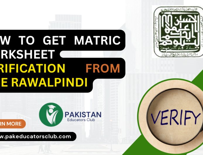 How to get Matric marksheet Verification from Rawalpindi board 2025