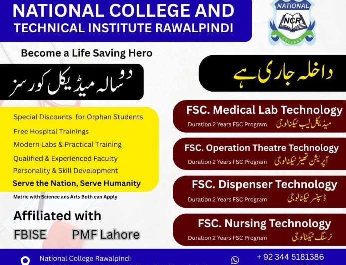 Admissions Open | National College and Technical Institute Rawalpindi