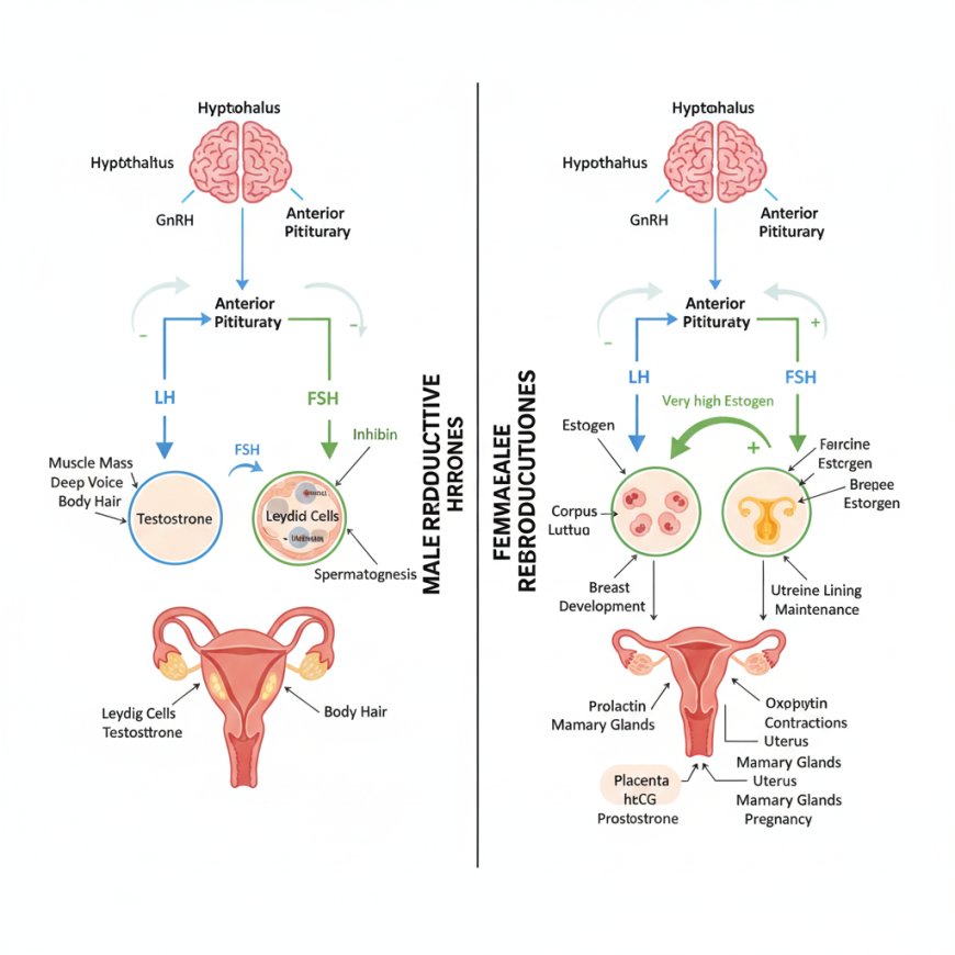 Common Reproductive Hormones: Male vs. Female