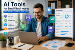 AI helps small businesses automate tasks and improve productivity.